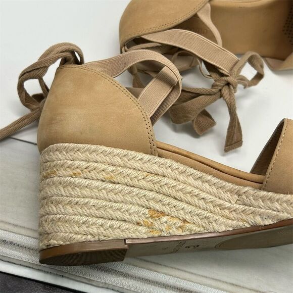 Corso Como Women's Lace Up Tan Brown Leather Espadrille Wedge Sandals Size 7.5 - Picture 16 of 16